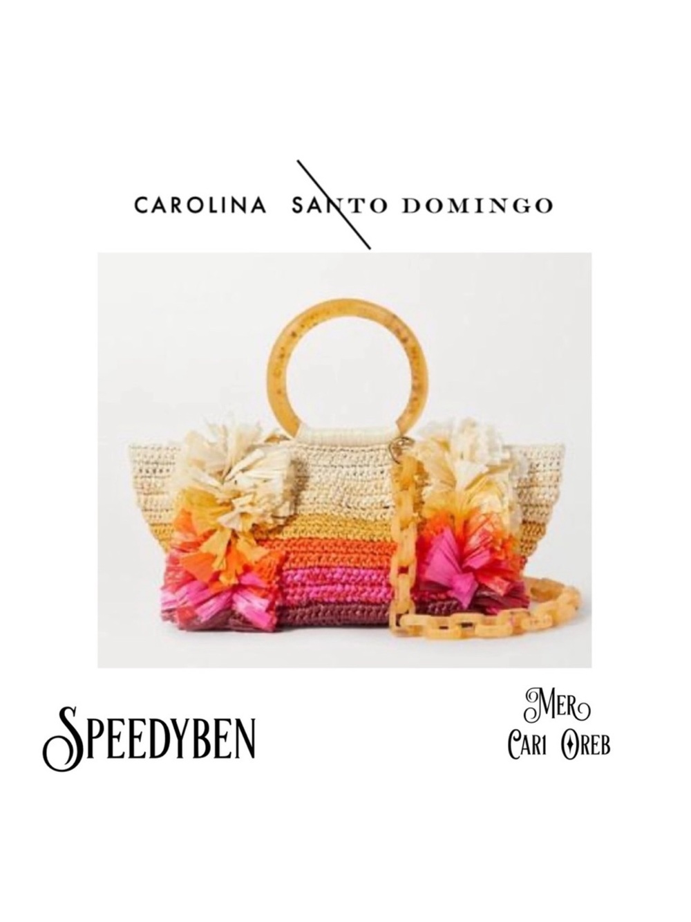 Carolina Santo Domingo Corallina Ombré raffia bag